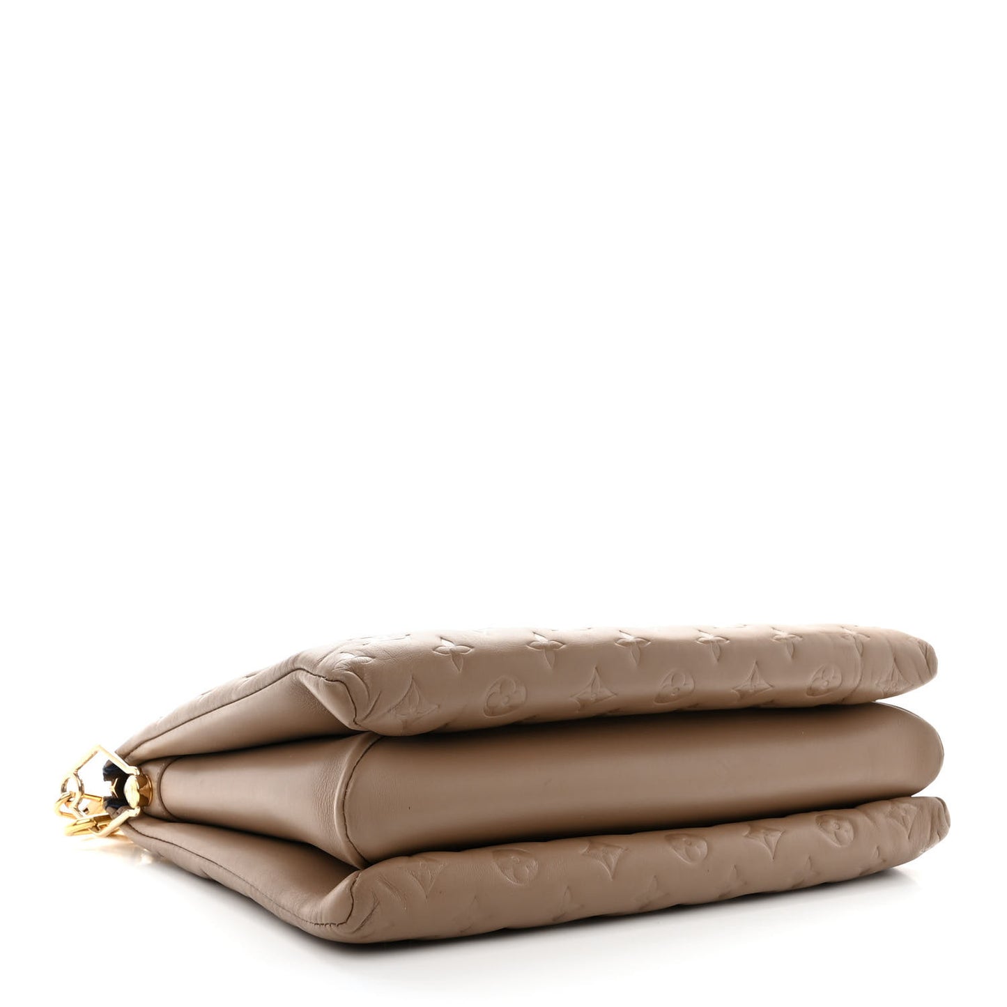 Lambskin Embossed Monogram Coussin MM Taupe