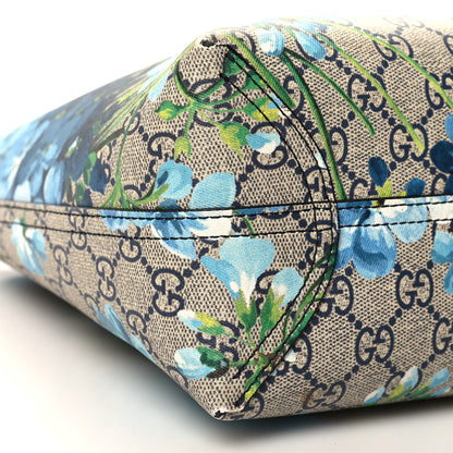 Gucci GG Supreme Monogram Blooms Small Reversible Tote Beige Blue Navy 8 of 16
