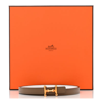 Hermes Epsom Swift 24mm Mors H Belt 70/28 Etoupe White 6 of 6