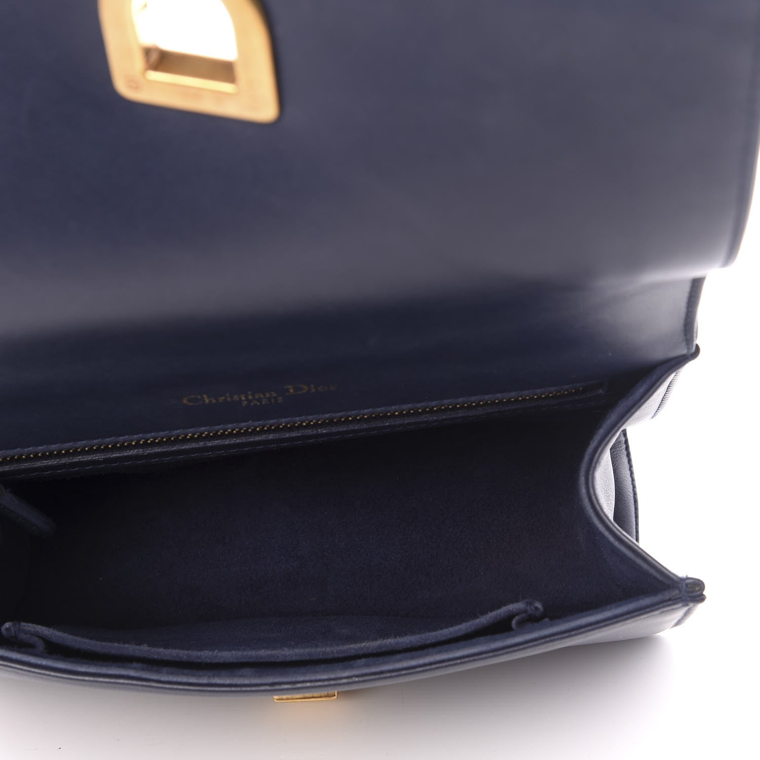 Christian Dior Lambskin Studded Medium Diorama Flap Bag Navy Blue 4 of 10