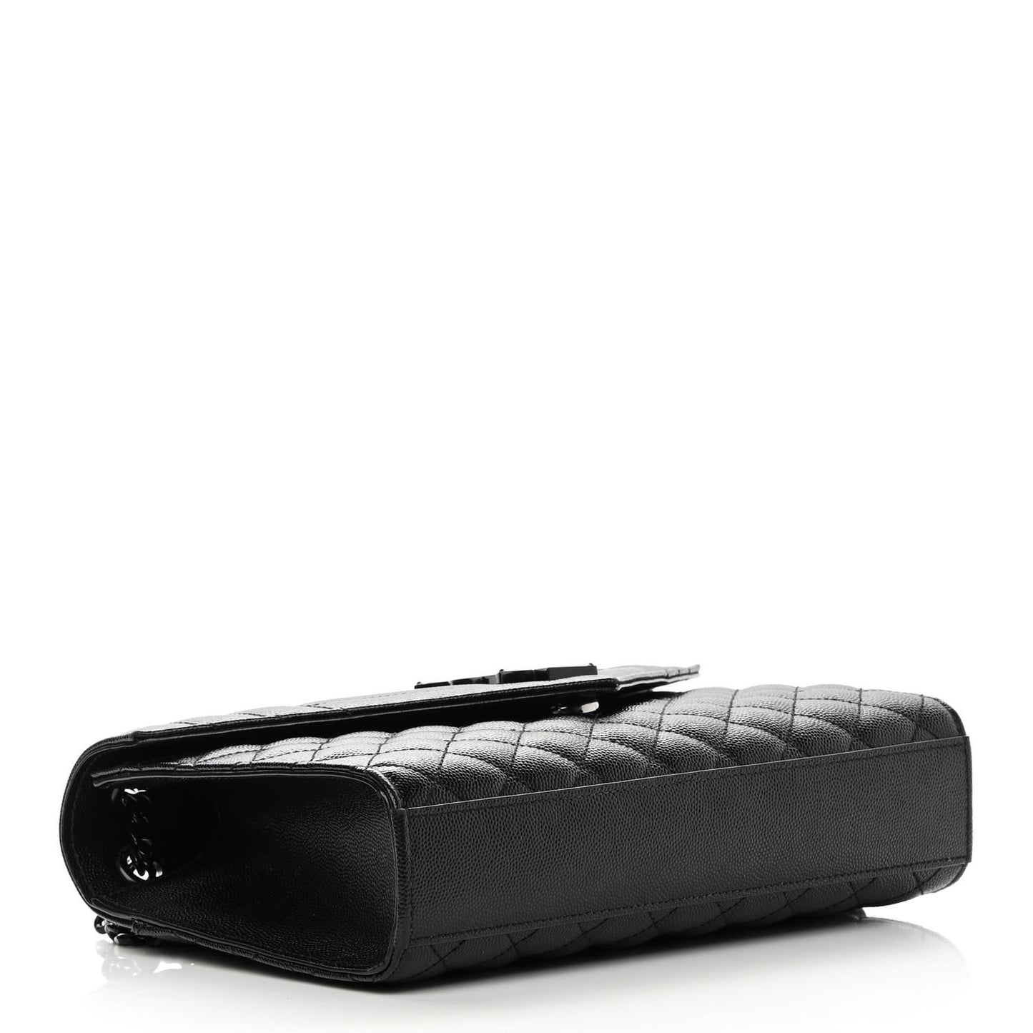Grain De Poudre Textured Mixed Matelasse Triquilt Medium Monogram Satchel Black