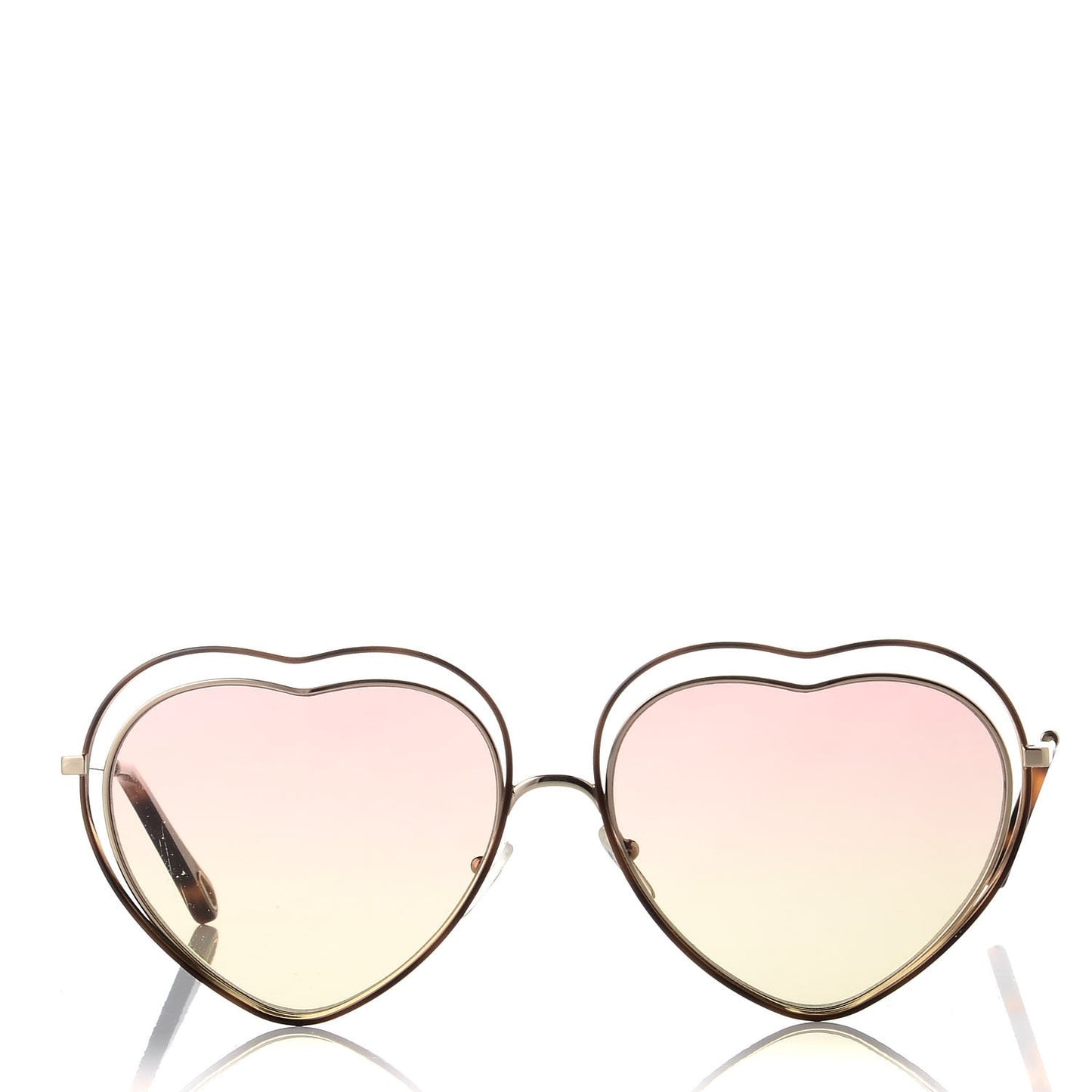 Metal Poppy Love Heart Sunglasses CE131S Havana Rose