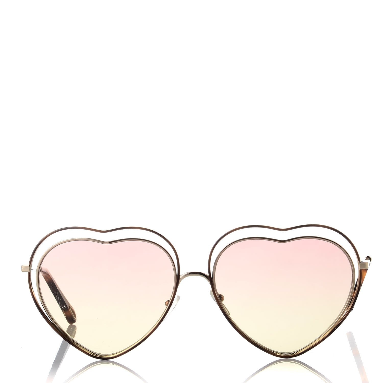 Chloe Metal Poppy Love Heart Sunglasses CE131S Havana Rose 2 of 7