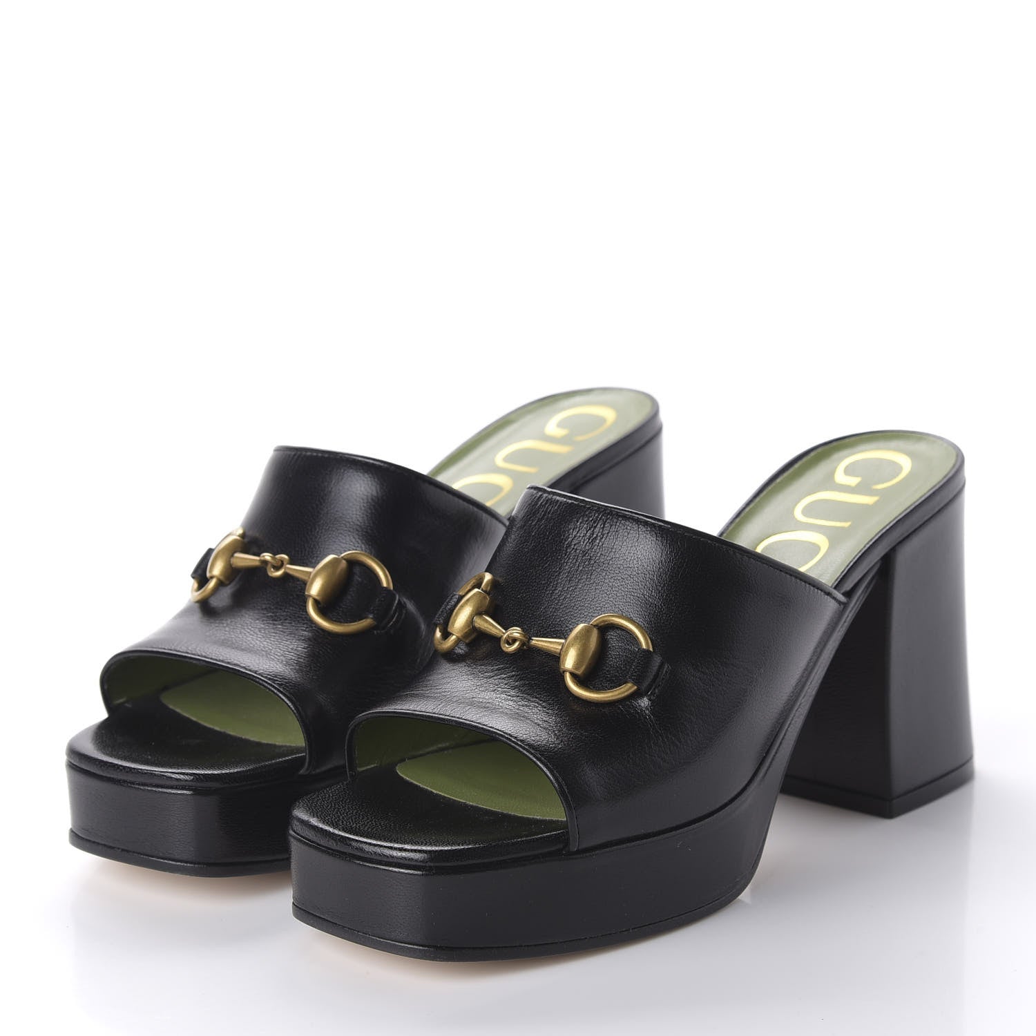 Gucci Granada Kid Houdan Platform Slide Sandals 36.5 Black 3 of 9