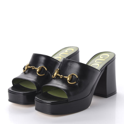 Gucci Granada Kid Houdan Platform Slide Sandals 36.5 Black 3 of 9