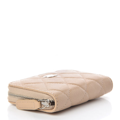 Chanel Caviar Quilted Zip Coin Purse Beige 4 of 8
