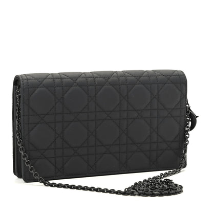 Christian Dior Ultra Matte Calfskin Cannage Lady Dior Clutch Black 4 of 11