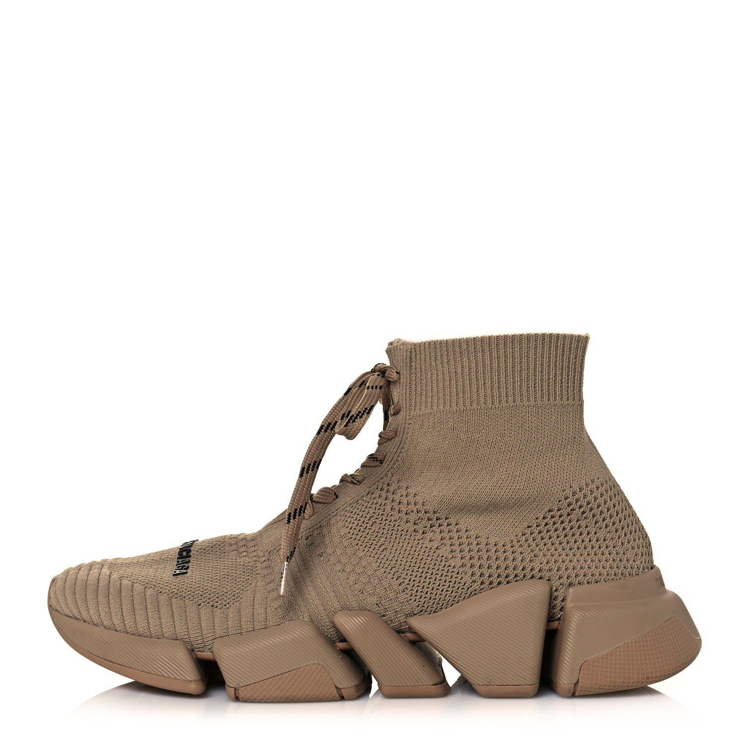 Balenciaga Technical 3D Recycled Knit Womens Speed 2.0 Lace Up Sneakers 38 Monocolor Beige 1 of 8