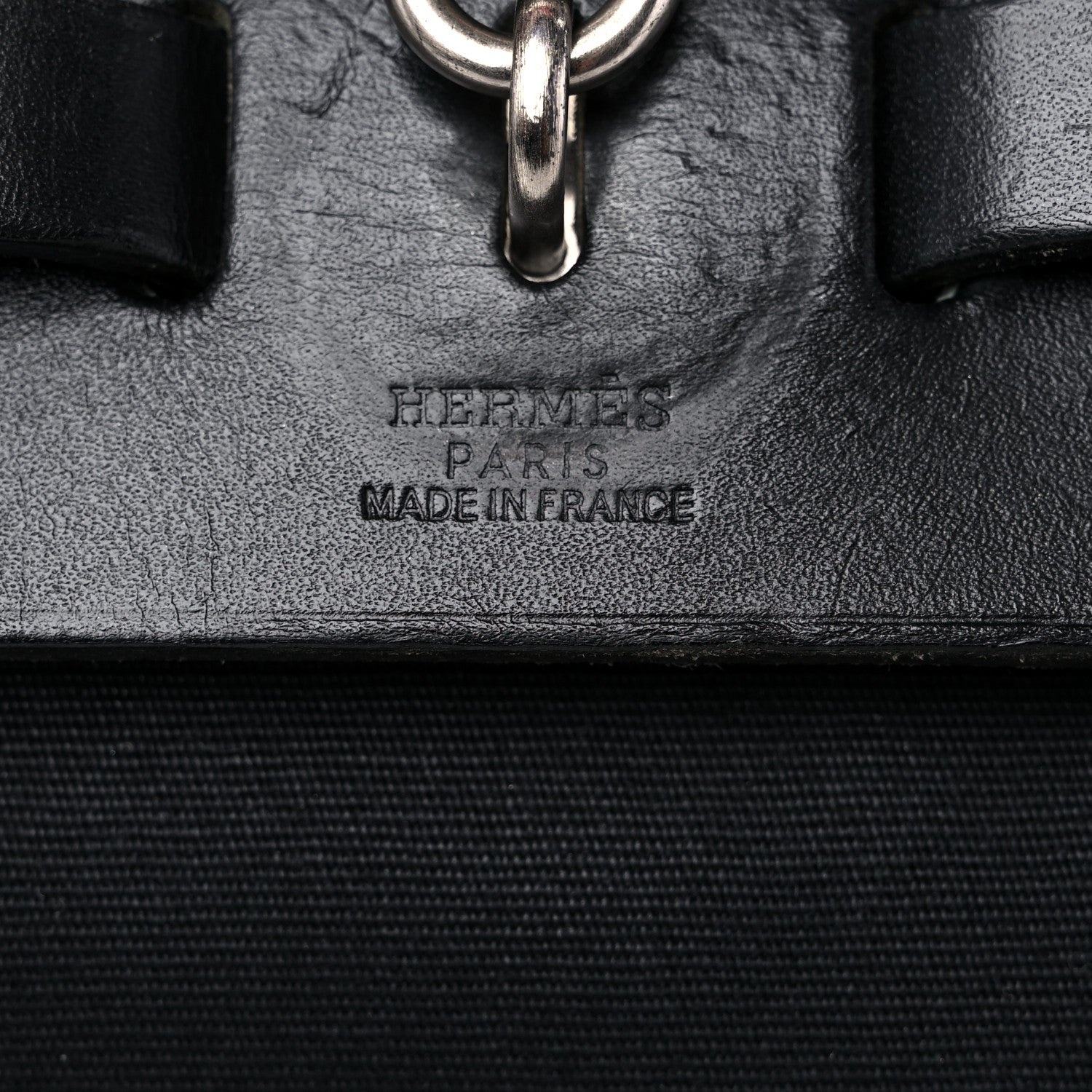 Hermes Toile Vache Calfskin Herbag 30 PM Black 6 of 18