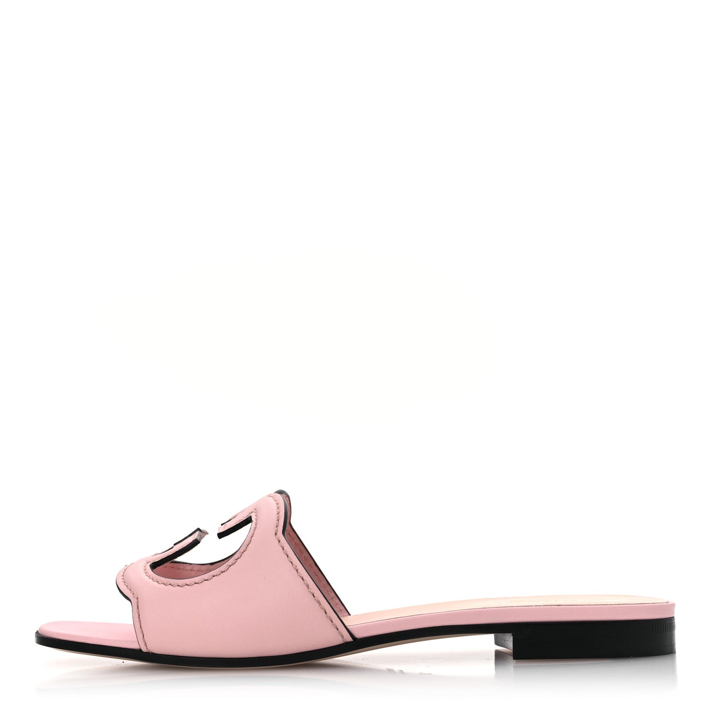 Cosmos Softy Calfskin Interlocking G Cut Out Slide Sandals 37 Candy Cotton