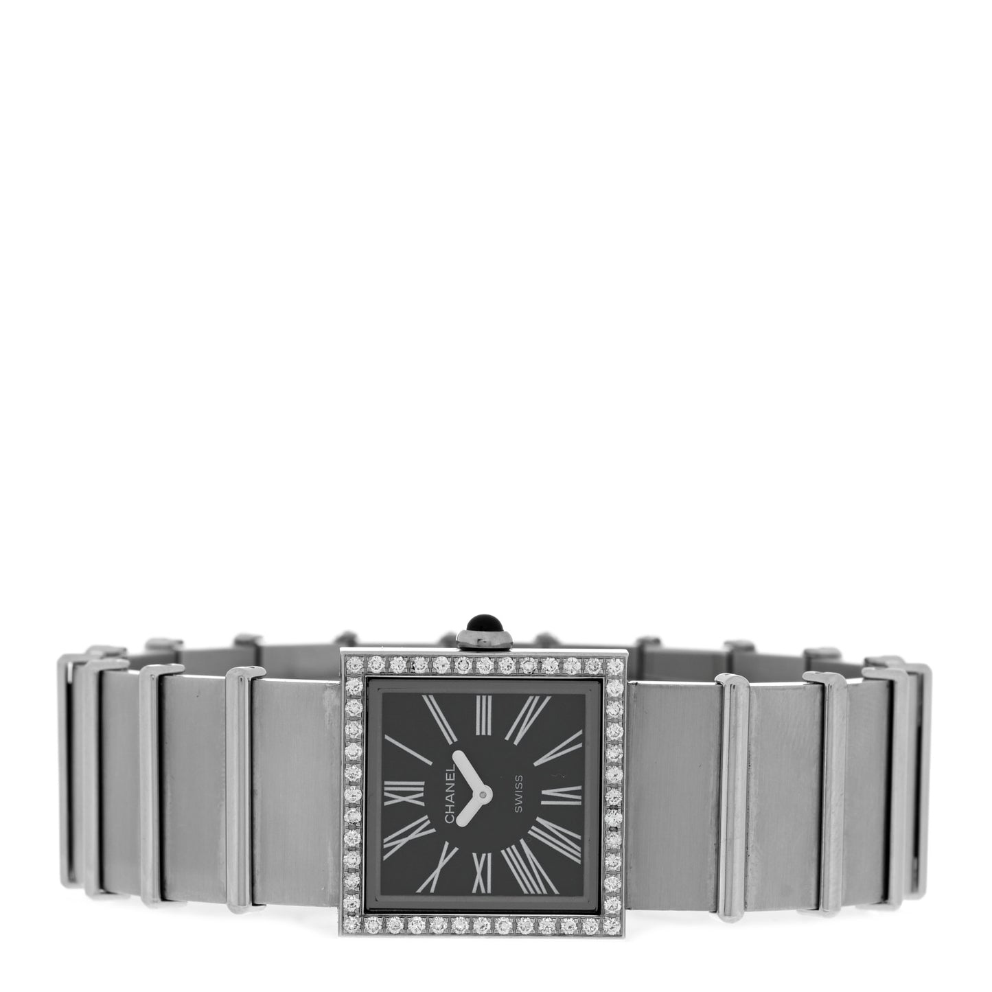 Stainless Steel Diamond 23mm Mademoiselle Quartz Watch Black