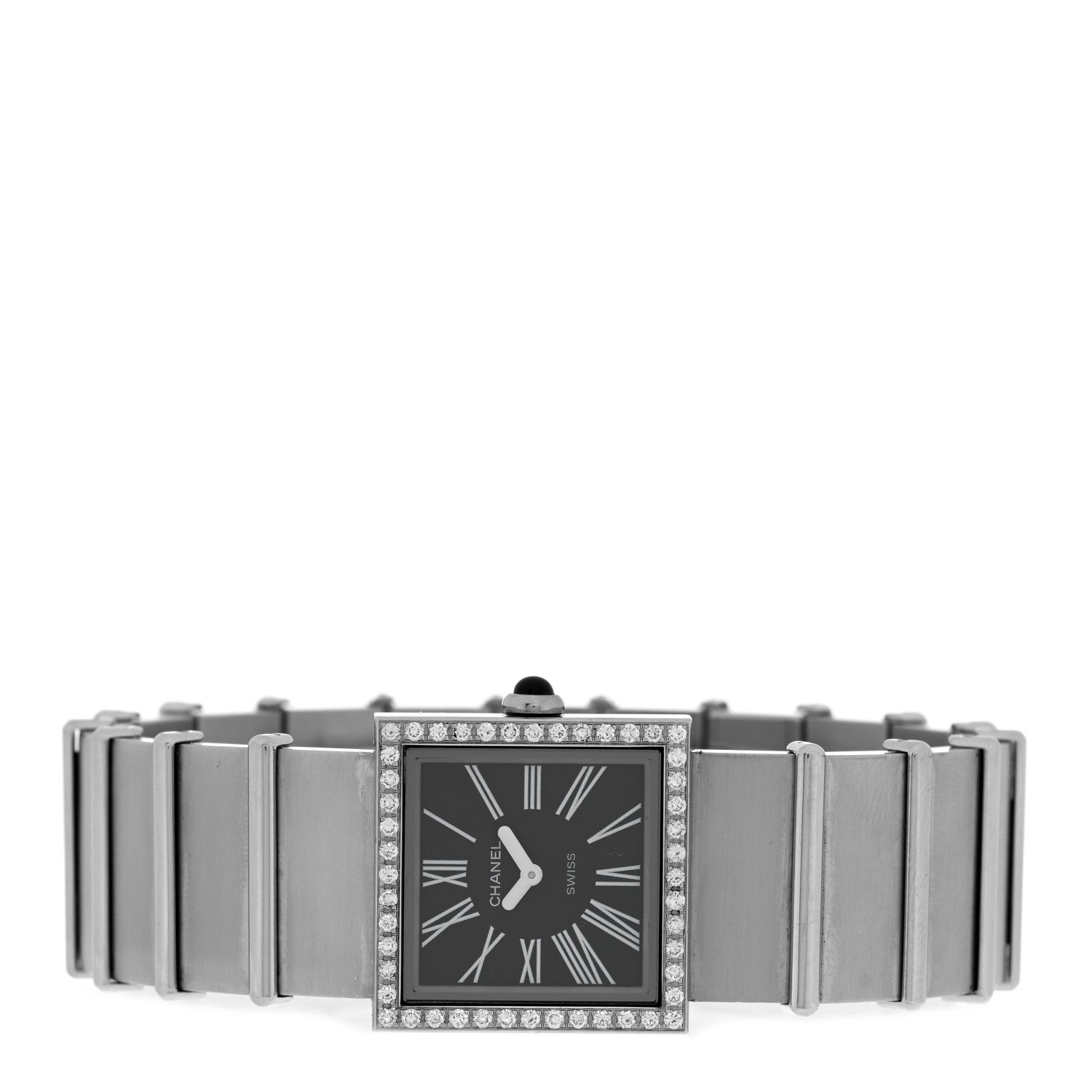 Chanel Stainless Steel Diamond 23mm Mademoiselle Quartz Watch Black 2 of 4