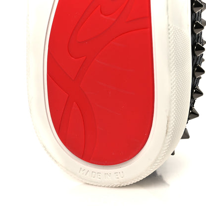 Christian Louboutin Nubuck Snakeskin Spikes Pik Boat Flats 39.5 Black 8 of 11