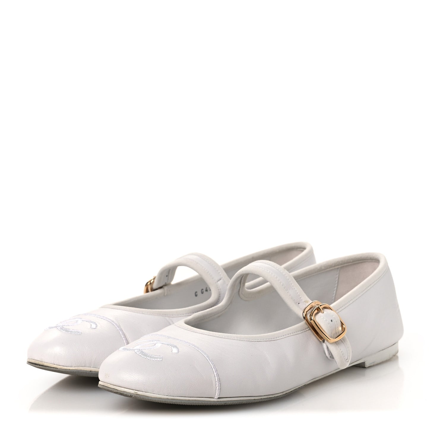Lambskin Mary Jane Flats 39 White
