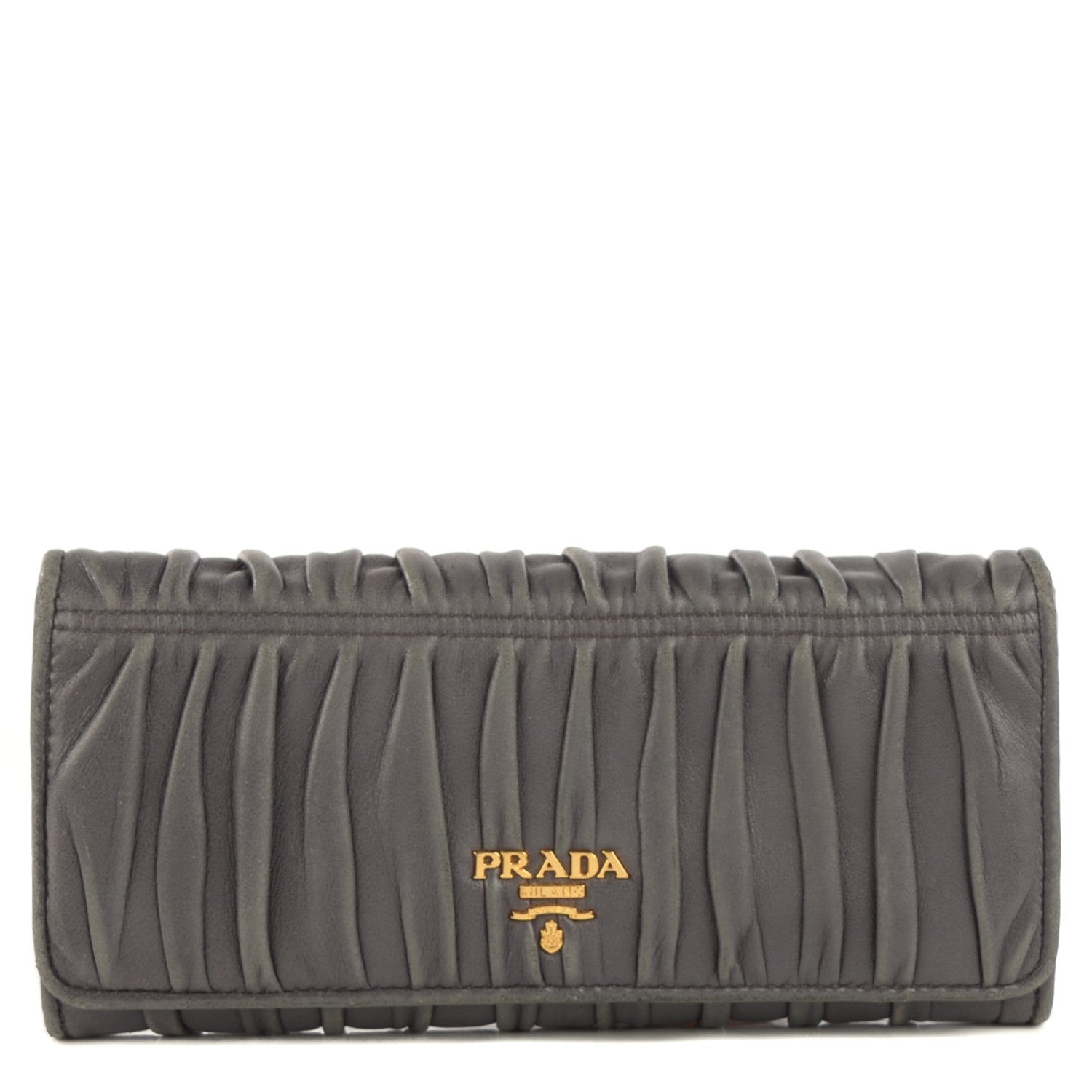 Prada Nappa Gaufre Continental Wallet Marmo 1 of 8