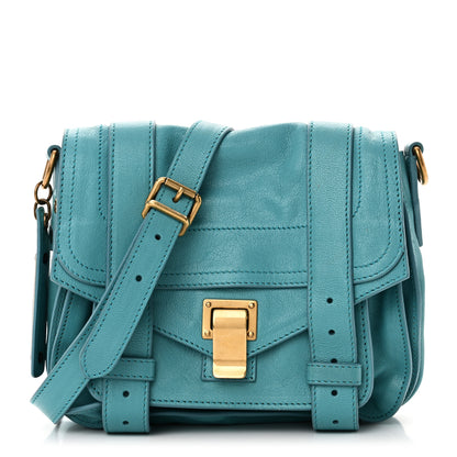 Proenza Schouler Lambskin PS1 Mini Pouch Messenger Bag Lagoon 1 of 9