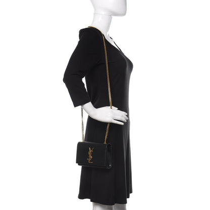 Saint Laurent Grain De Poudre Small Monogram Kate Satchel Black 2 of 12