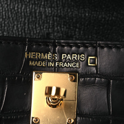 Hermes Matte Alligator Festival Kelly Bag Charm Black 5 of 8