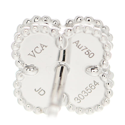 Van Cleef & Arpels 18K White Gold Turquoise Sweet Alhambra Earrings 4 of 5