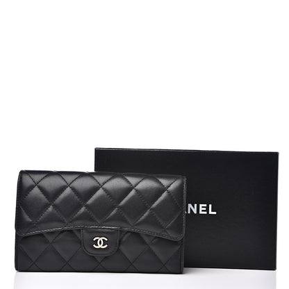 Chanel Lambskin Quilted Large Flap Wallet Black 17 of 17