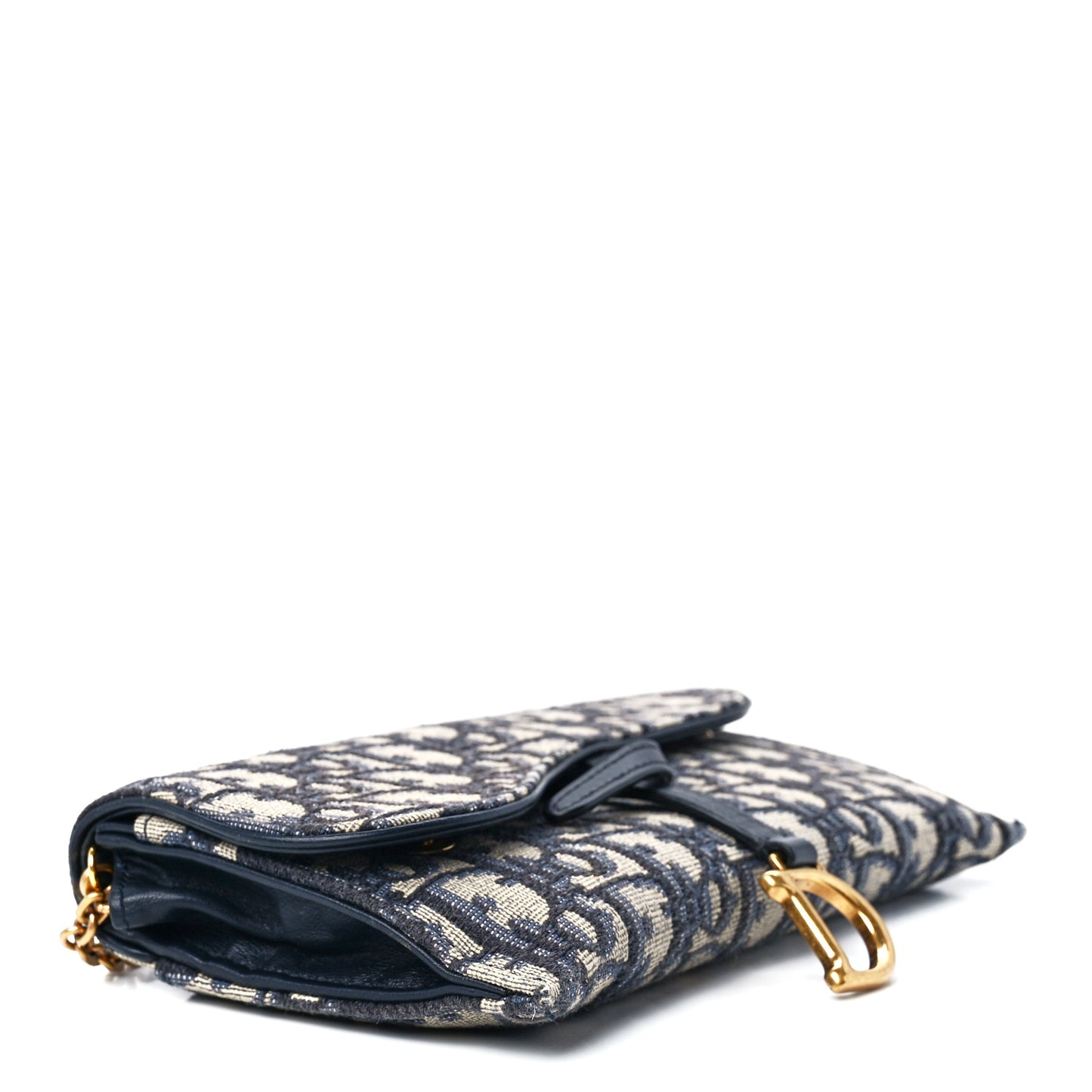 Oblique Saddle Chain Long Wallet Blue