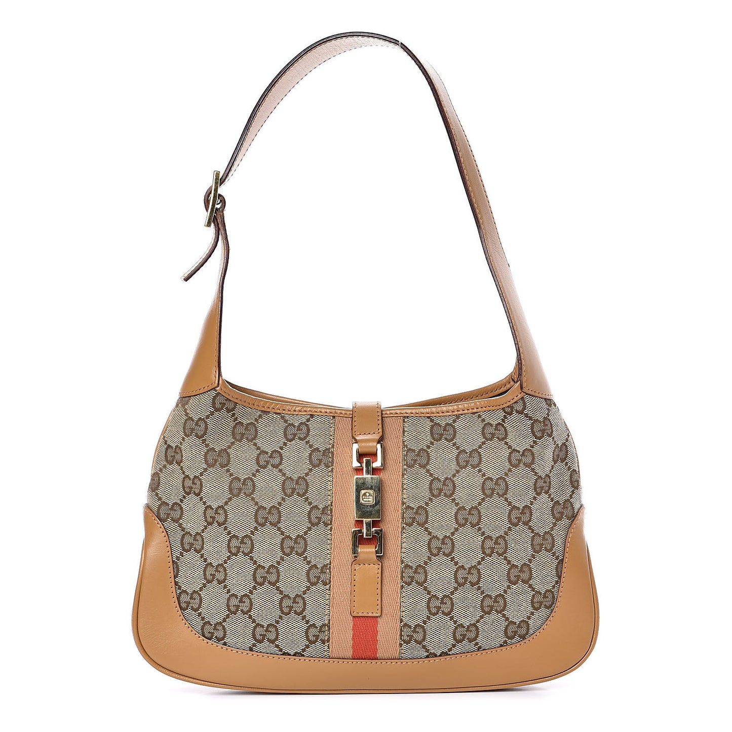 Monogram Web Small Jackie O Hobo Light Brown
