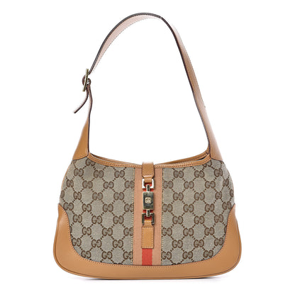 Gucci Monogram Web Small Jackie O Hobo Light Brown 1 of 10