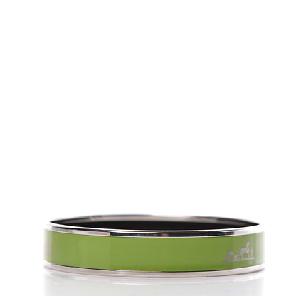 Hermes Enamel Printed Medium Caleche Bracelet 62 Vert Anis 3 of 5