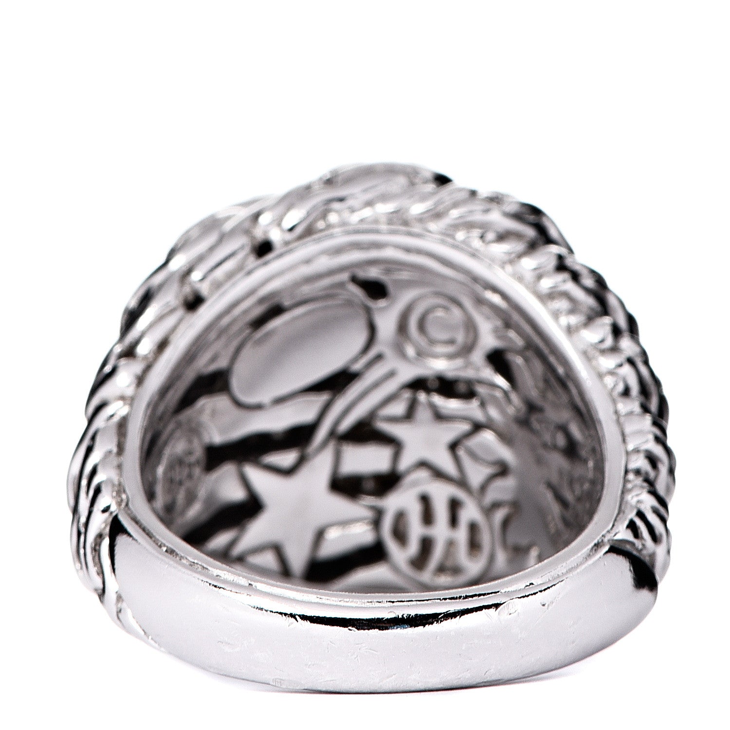 John Hardy Sterling Silver Diamond Chain Ring 55 7.25 3 of 6