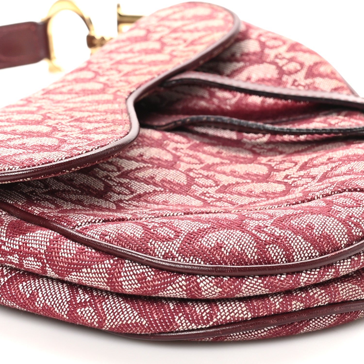 Christian Dior Monogram Saddle Bag Burgundy 9 of 10