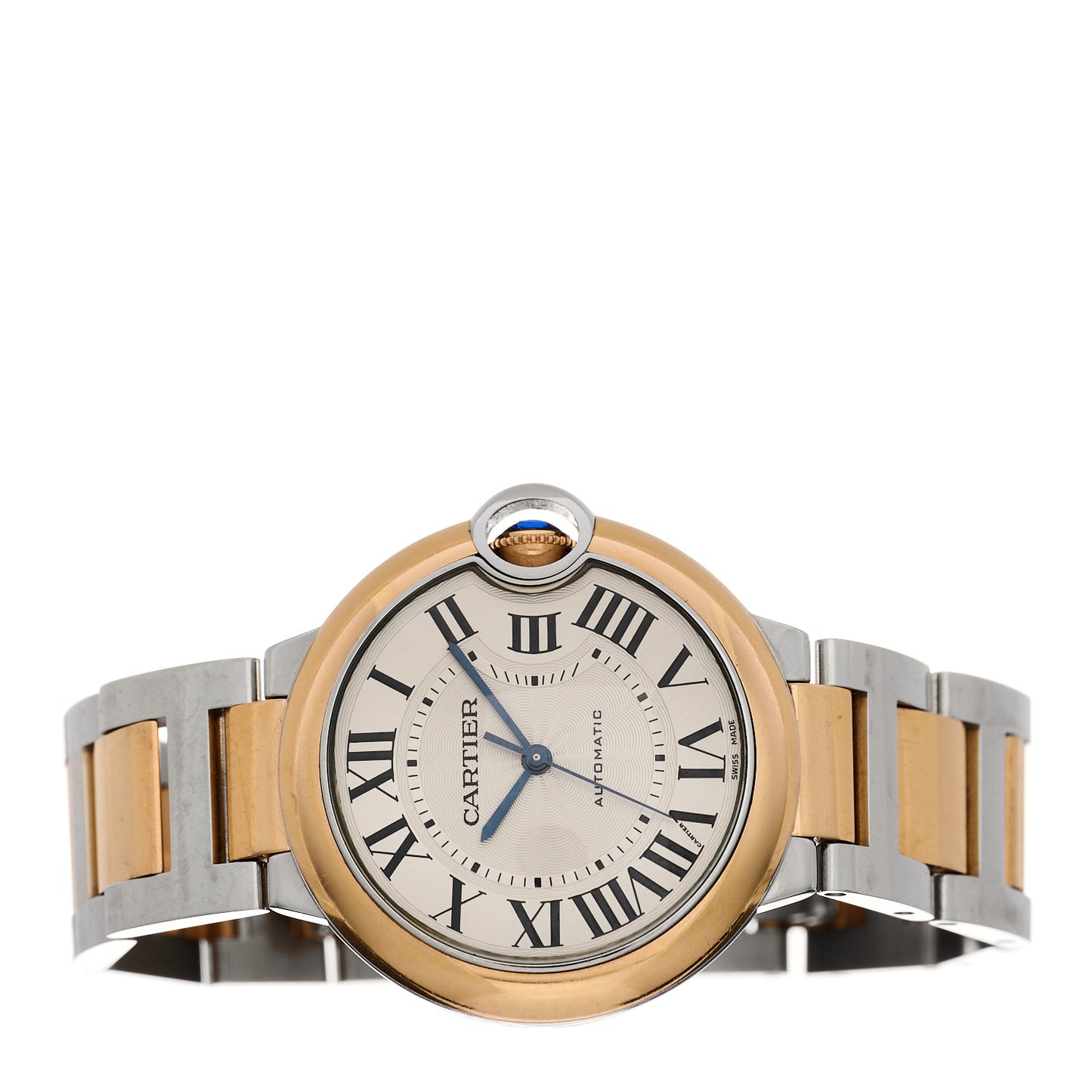 Stainless Steel 18K Pink Gold 36mm Ballon Bleu De Cartier Automatic Watch
