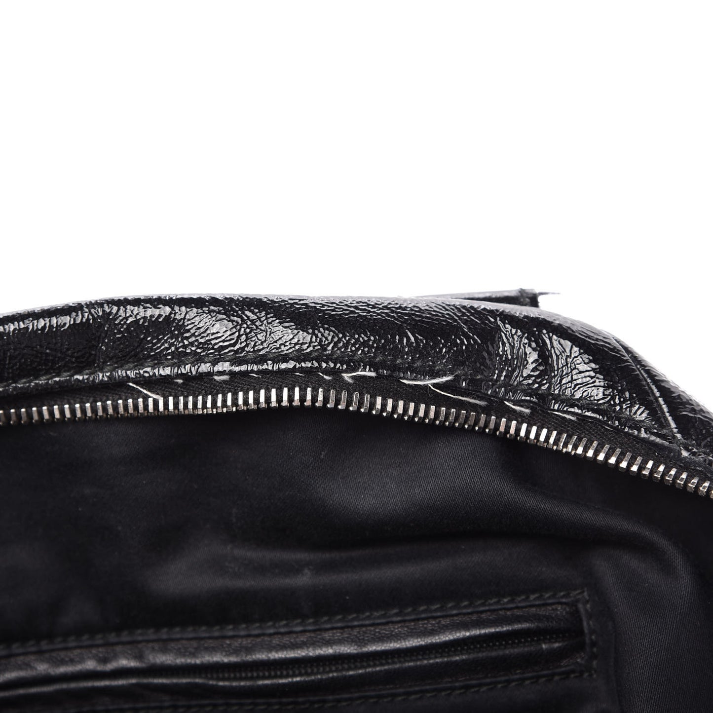 Textured Patent Medium Easy Y Bag Black