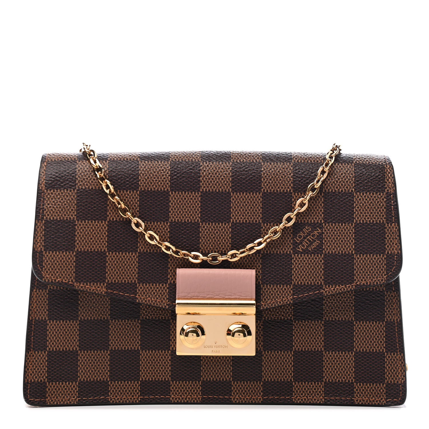 Louis Vuitton Damier Ebene Croisette Chain Wallet Magnolia 1 of 10