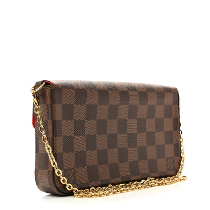 Louis Vuitton Damier Ebene Pochette Felicie Chain Wallet 3 of 13