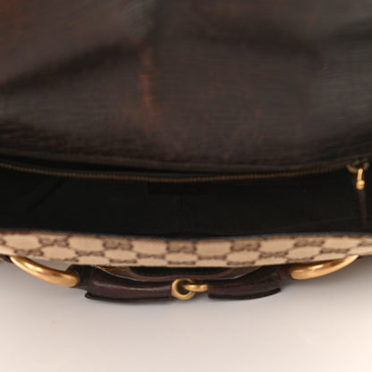 Gucci Monogram Horsebit Chain Flap Shoulder Bag Brown 5 of 12