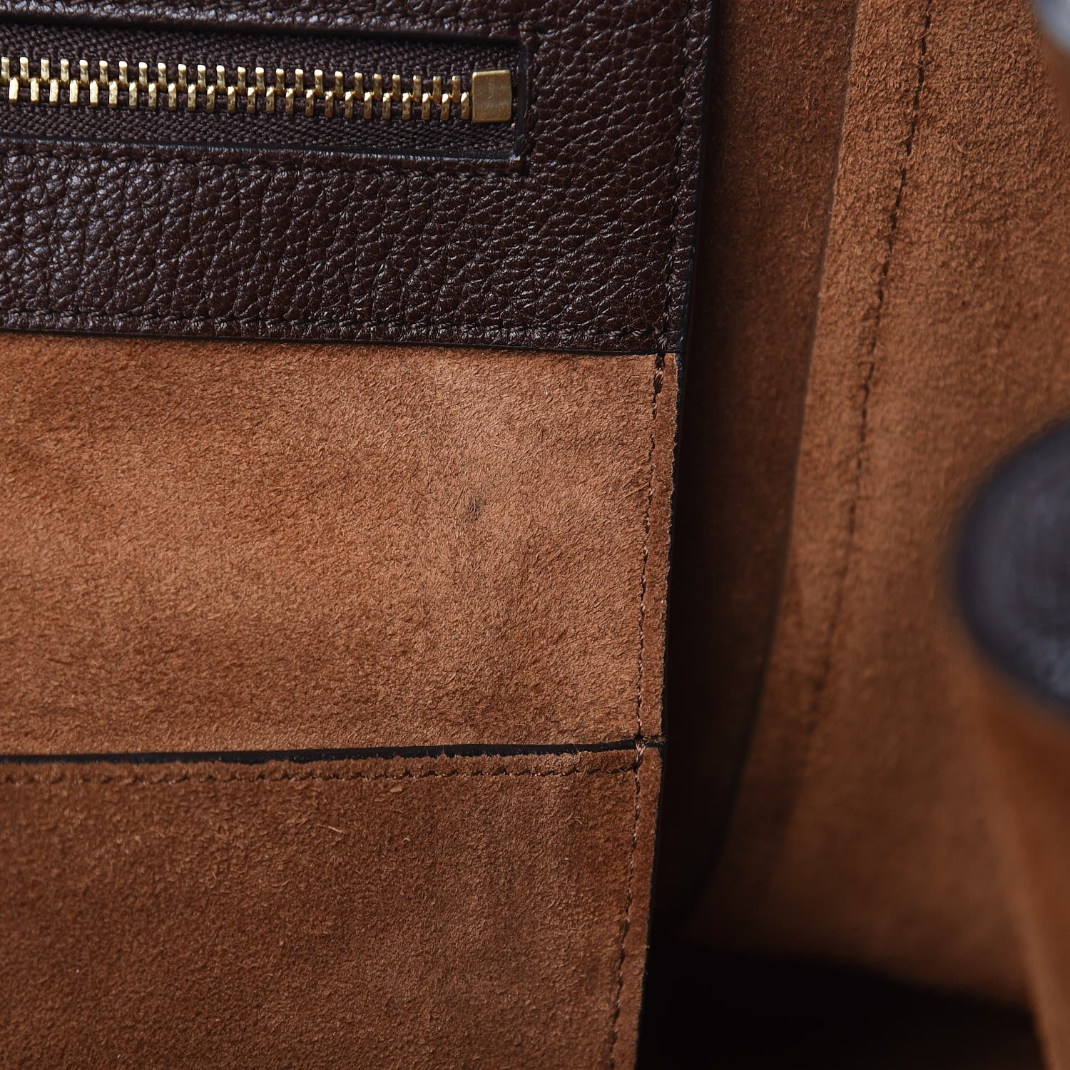 Celine Shiny Grained Calfskin Medium Belt Cabas Phantom Brown 11 of 12