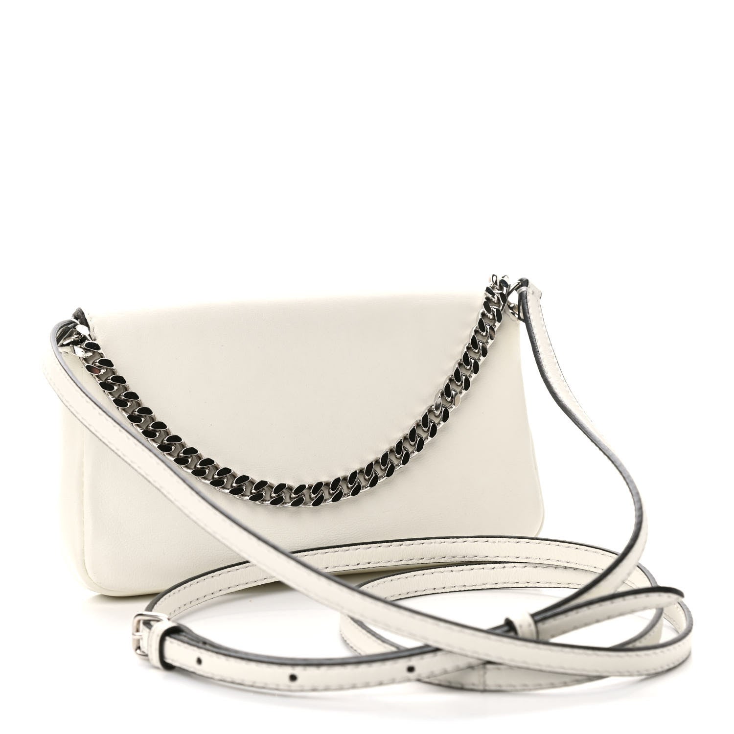 Fendi Shiny Nappa Micro Baguette White 3 of 9
