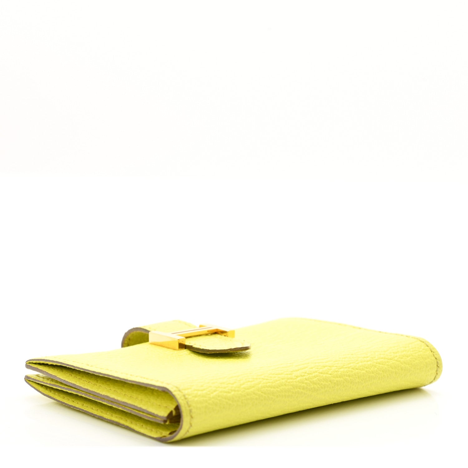 Hermes Chevre Mysore Bearn Card Holder Wallet Lime 4 of 6