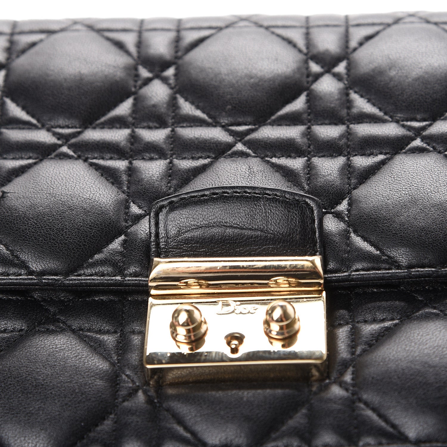 Christian Dior Lambskin Cannage Miss Dior Promenade Pouch Black 12 of 14