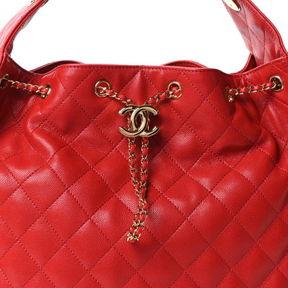 Chanel Caviar Quilted Medium Chanel 25 Handbag Red 8 of 11