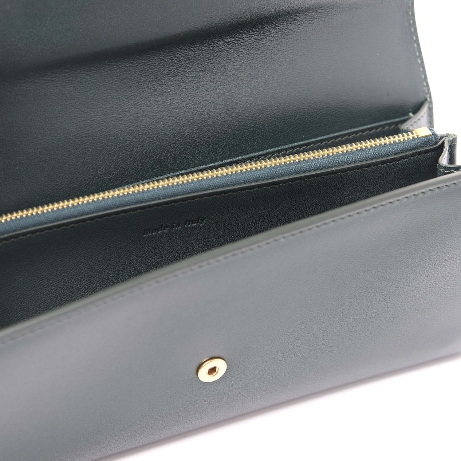 Celine Lambskin Large Flap Wallet Emerald 5 of 10