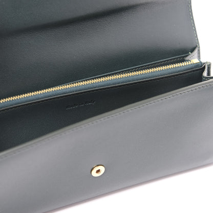 Celine Lambskin Large Flap Wallet Emerald 5 of 10