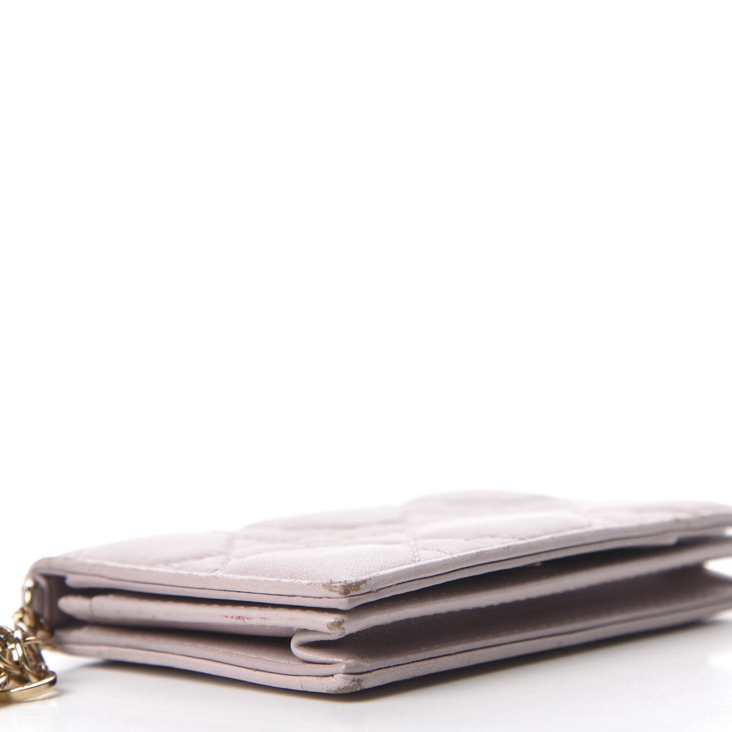 Lambskin Cannage Small Lady Dior Flap Card Holder Light Pink