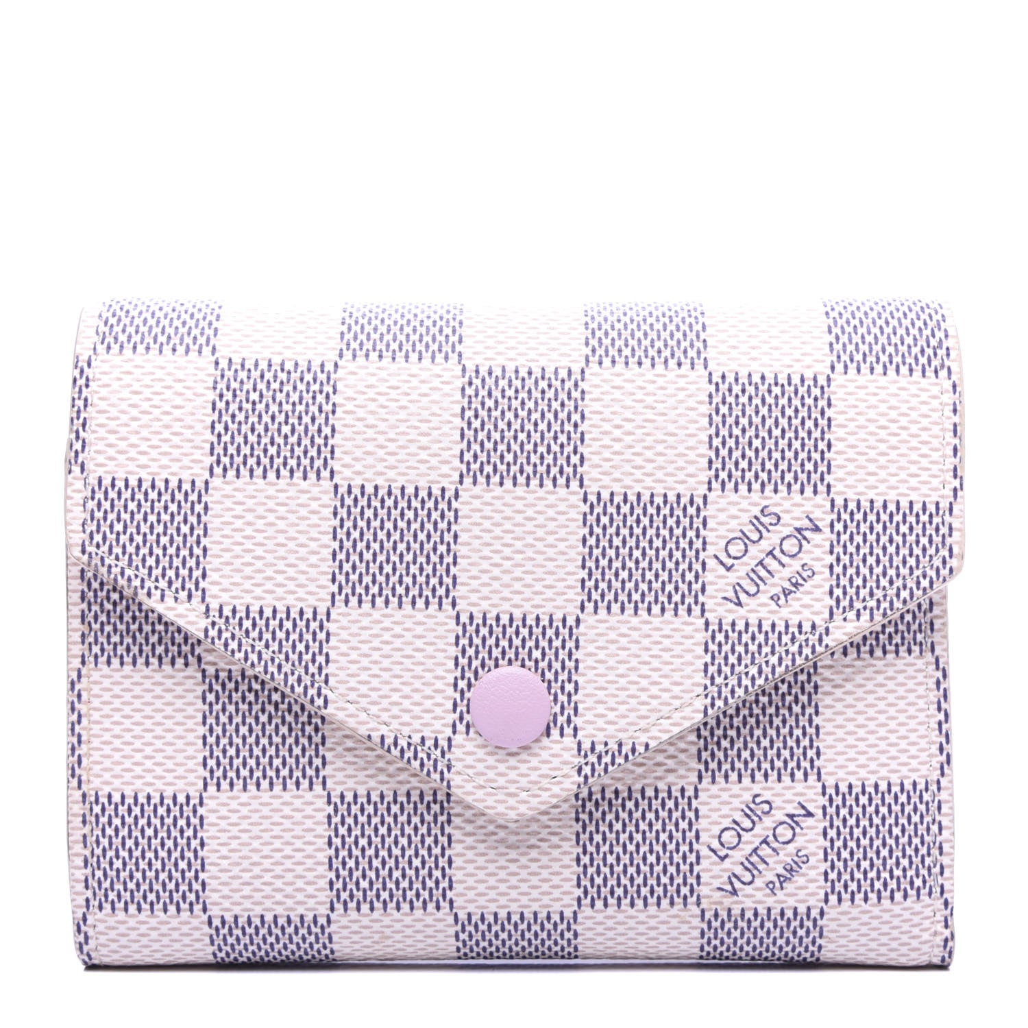 Louis Vuitton Damier Azur Victorine Wallet Rose Ballerine 1 of 8
