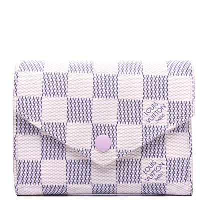 Louis Vuitton Damier Azur Victorine Wallet Rose Ballerine 1 of 8