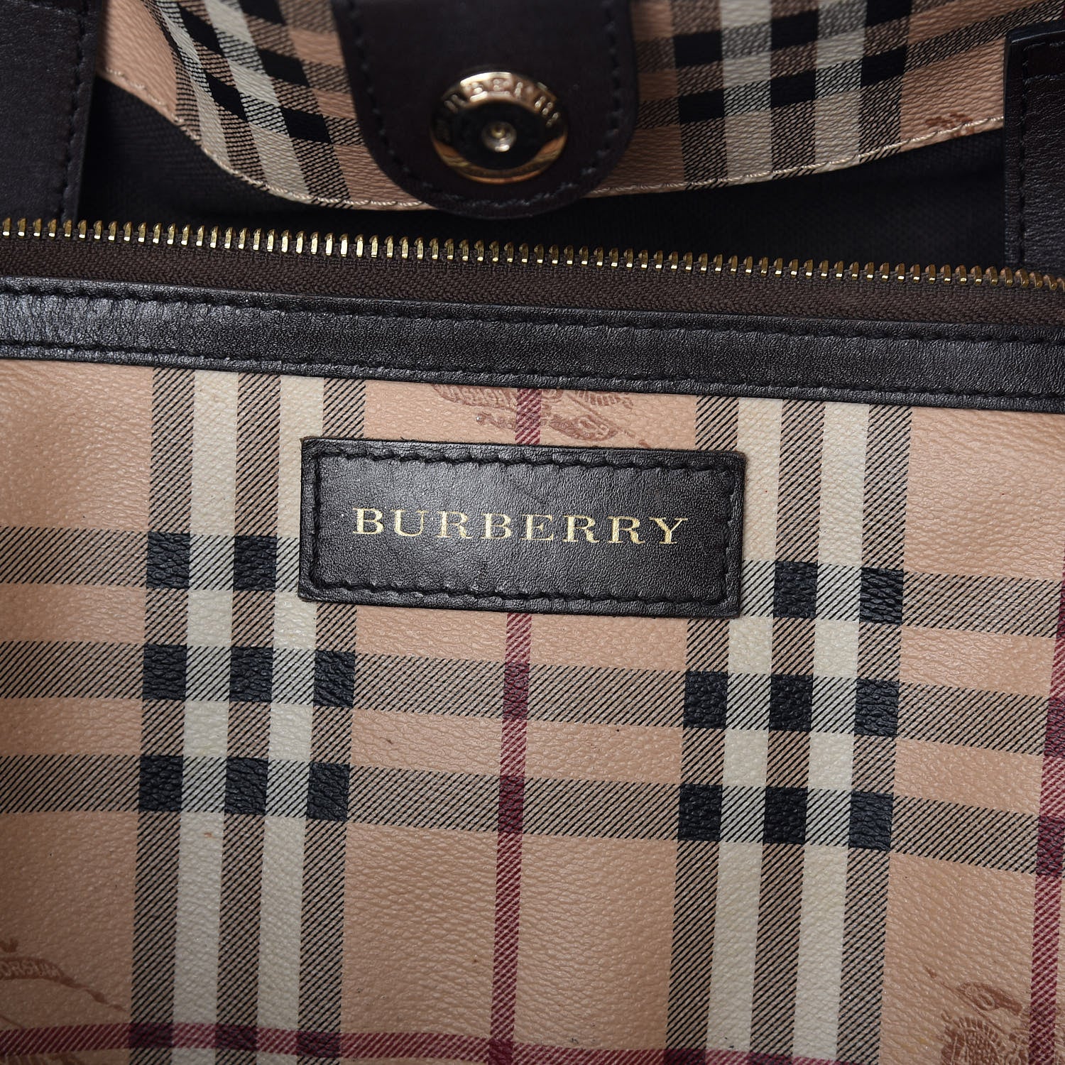 Burberry Haymarket Check Large Canterbury Tote Chocolate 8 of 10