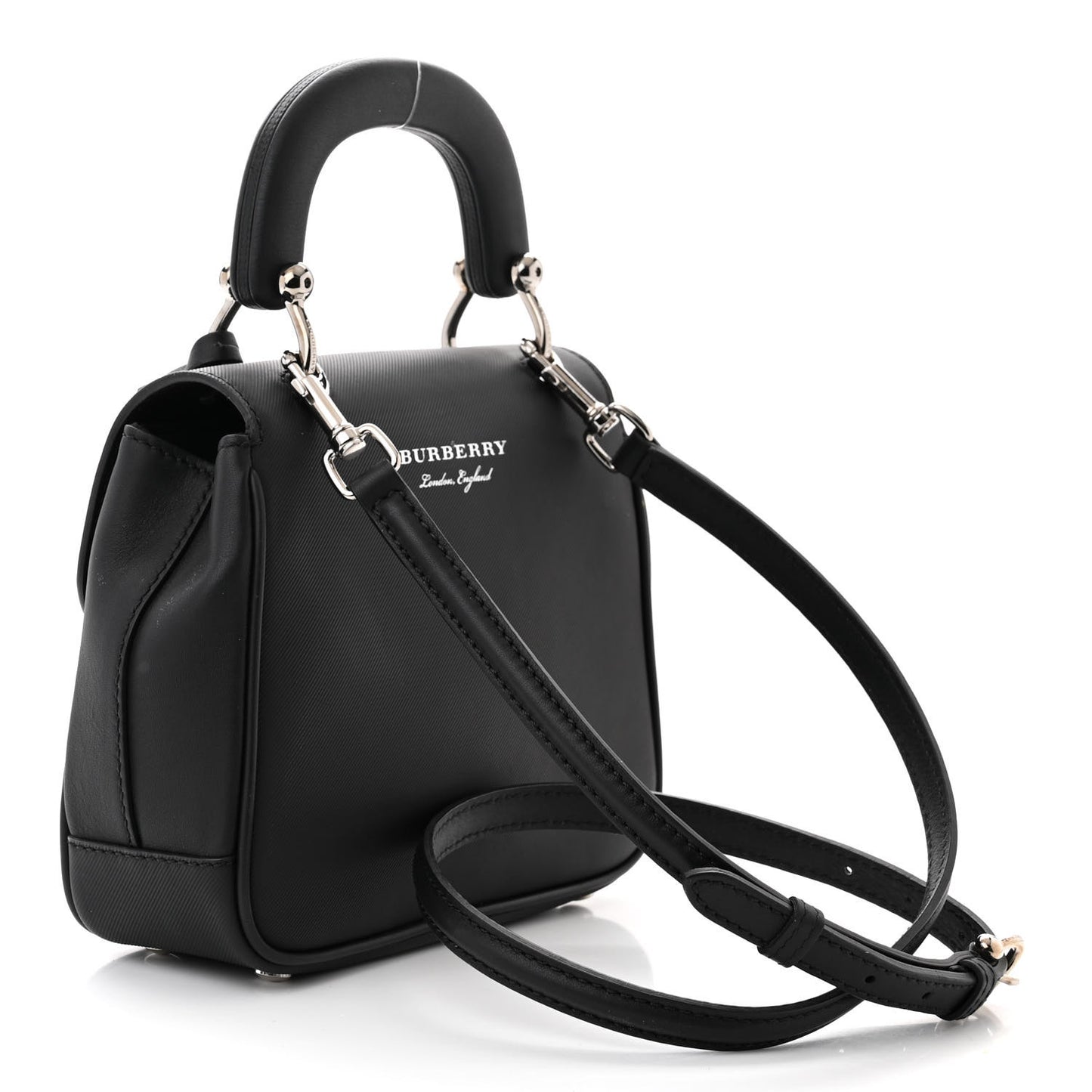 Trench Calfskin Small DK88 Top Handle Bag Black
