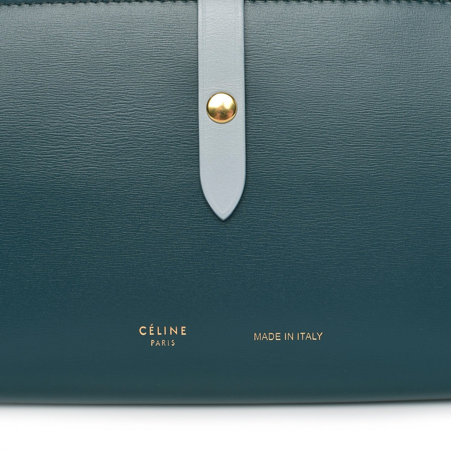 Celine Shiny Smooth Calfskin Large Multifunction Strap Wallet Dark Green Mineral 8 of 9