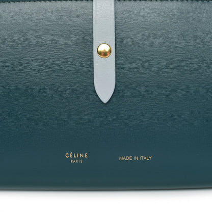 Celine Shiny Smooth Calfskin Large Multifunction Strap Wallet Dark Green Mineral 8 of 9