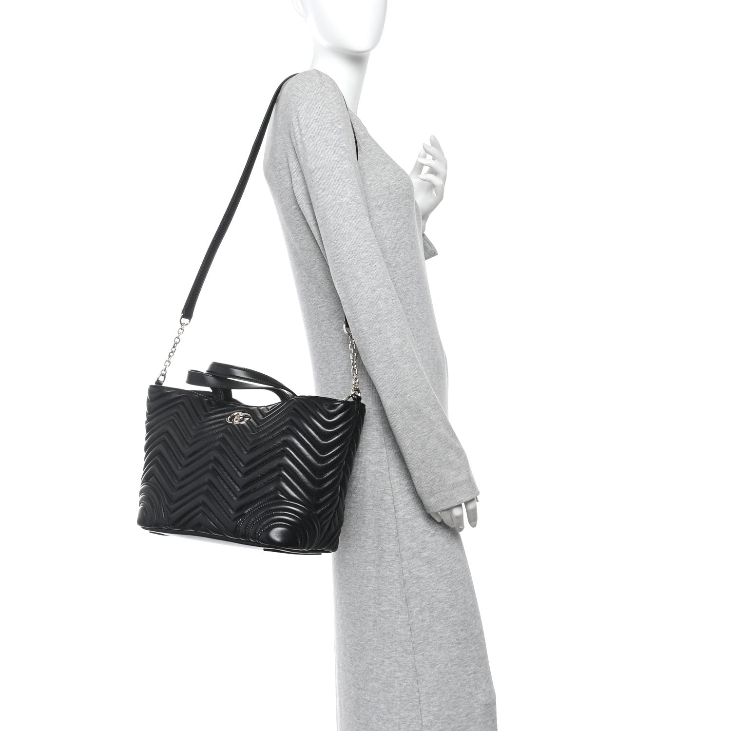 Gucci Lambskin Matelasse Medium GG Betty Tote Bag Black 2 of 10